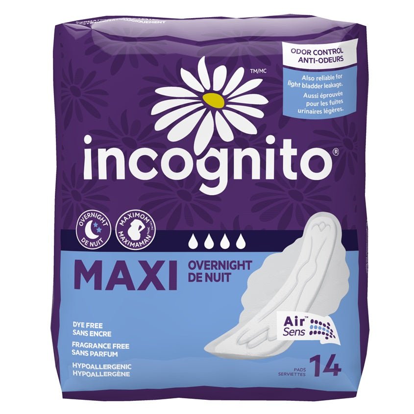Incognito MaxiMom Overnight Pads – Postpartum & Heavy Flow Protection - Buy Medical Supplies Online Canada
