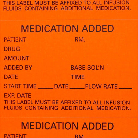 Medication Added Labels – Fluorescent Orange - Buy Medical Supplies Online Canada