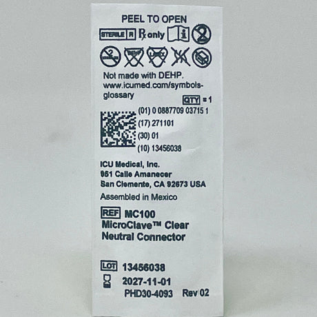 MicroClave Clear Connector-Medical Devices-Birth Supplies Canada