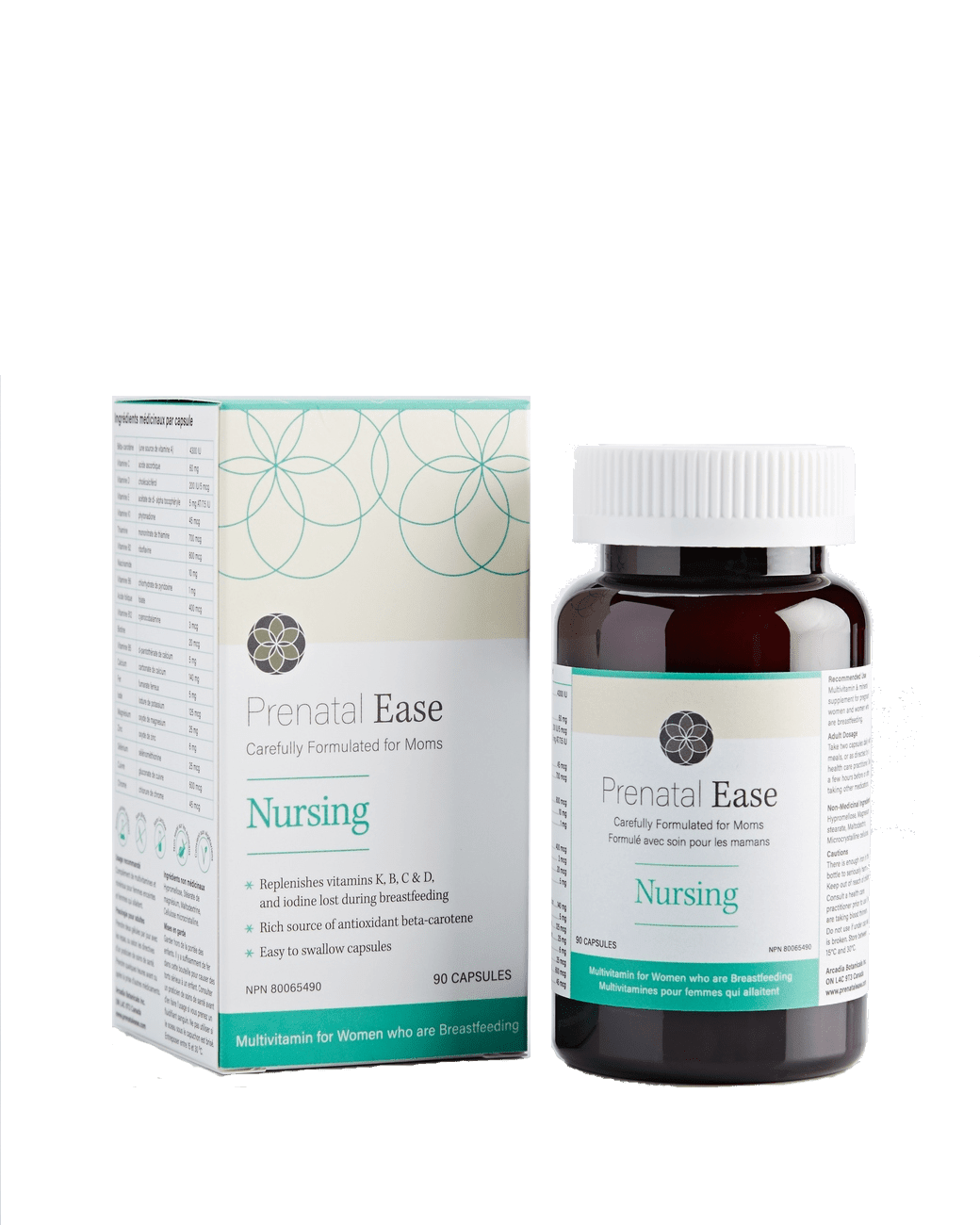 Prenatal Ease Nursing Supplement – Postnatal Multivitamin for Breastfeeding Moms (90 Capsules) - Buy Medical Supplies Online Canada