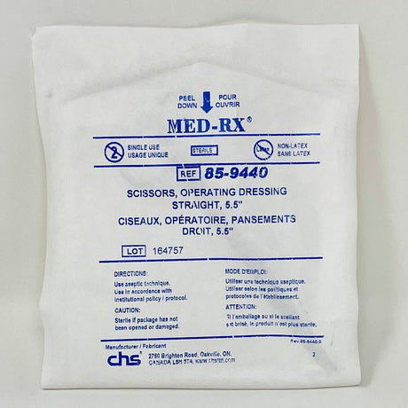 Operating Dressing Scissors, Straight, 5.5" Sh/Bl~ STERILE-Instruments-Birth Supplies Canada