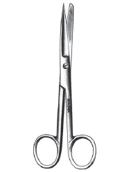 Operating Scissors 5.5" Straight Sh/Bl-Instruments-Birth Supplies Canada