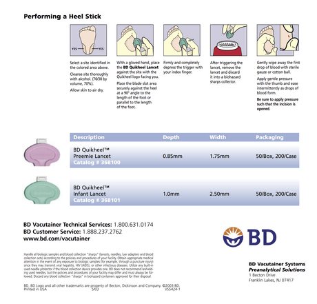 BD Microtainer Quikheel Infant Safety Lancet - Buy Medical Supplies Online Canada