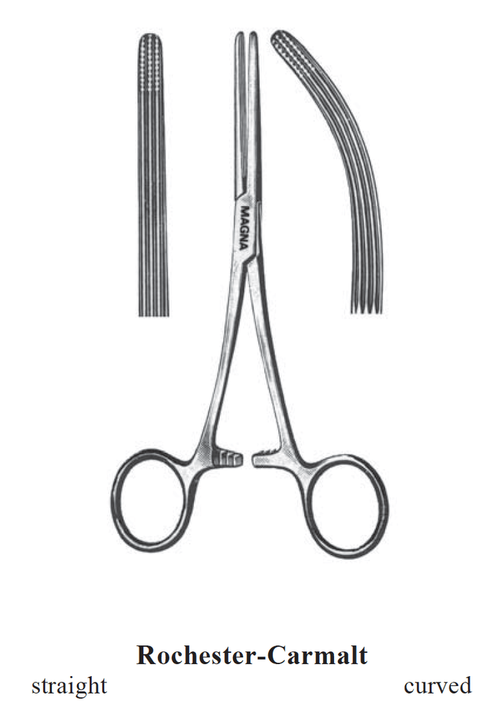 Rochester-Carmalt Forceps, Curved, 6.25"