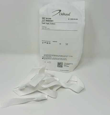 Sterile Cotton Twill Tape (1/2" x 36") | Pre-Cut-Umbilical Cord Needs-Birth Supplies Canada