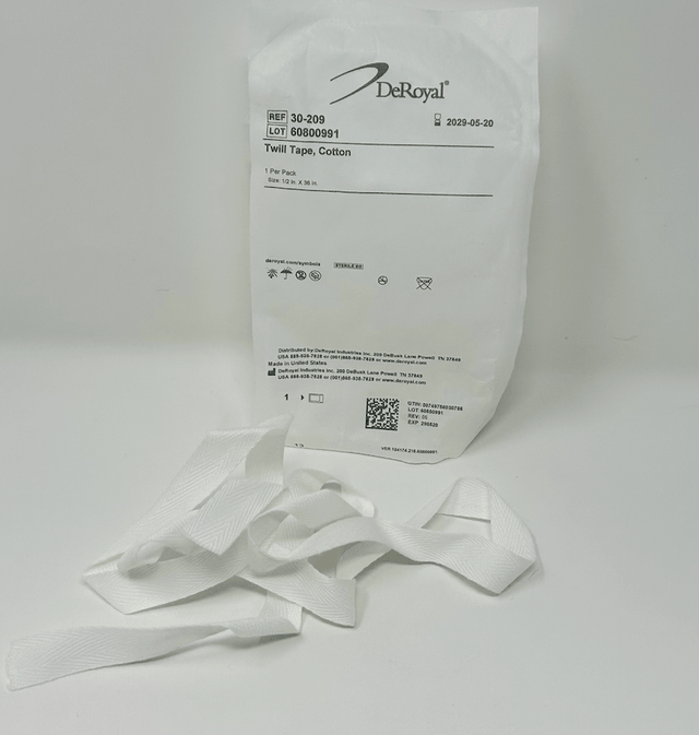 Sterile Cotton Twill Tape (1/2" x 36") | Pre-Cut-Umbilical Cord Needs-Birth Supplies Canada