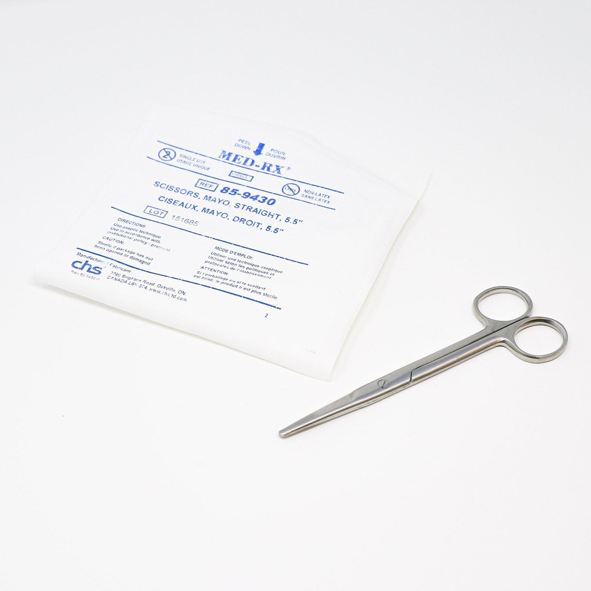 Mayo Scissors, Straight 5.25" – Sterile Disposable Surgical Scissors - Buy Medical Supplies Online Canada
