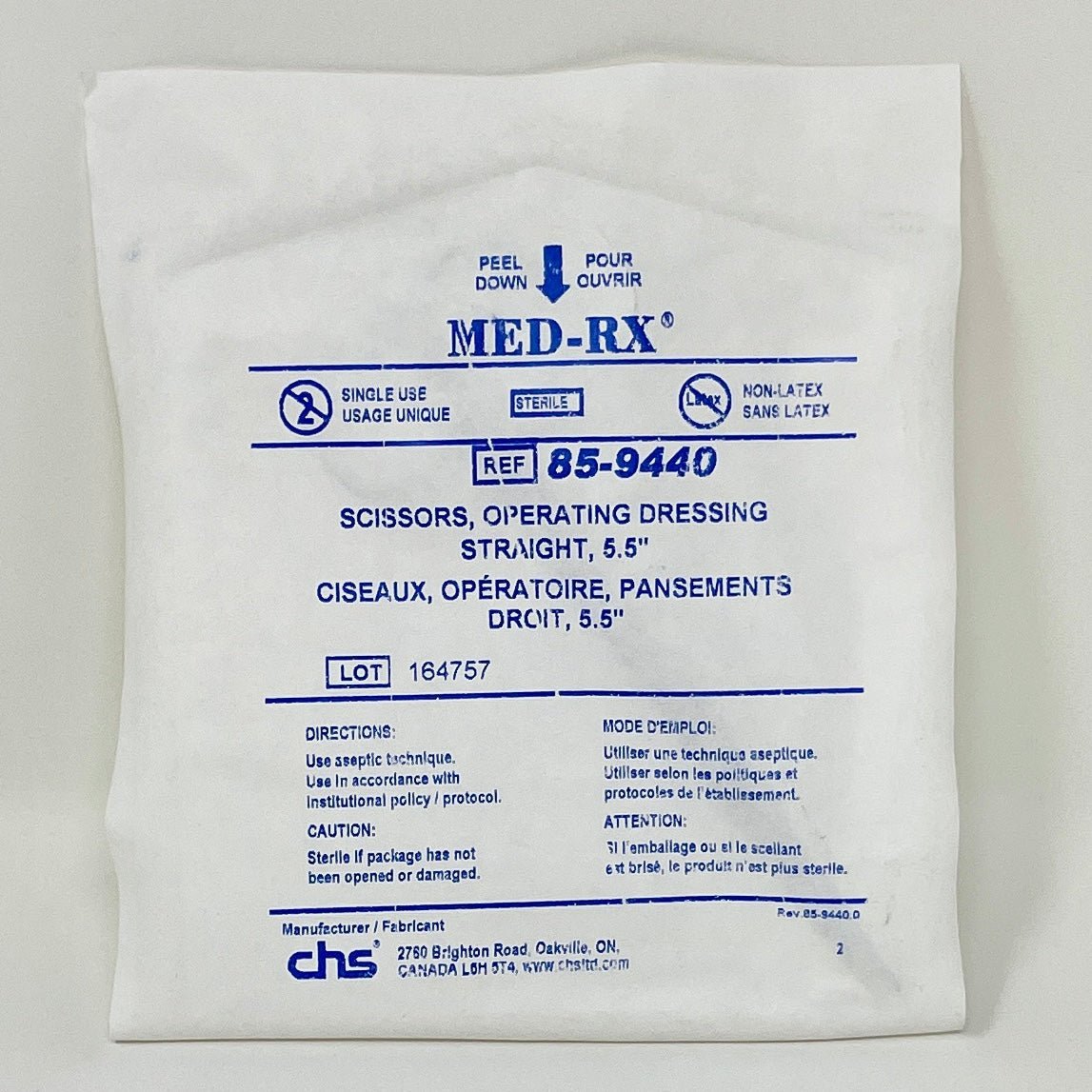 Operating Dressing Scissors, Straight 5.5" Sharp/Blunt – Sterile Disposable - Buy Medical Supplies Online Canada