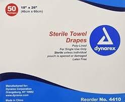 Sterile Towel Drape 18" x 26" – Disposable 3 - Ply Surgical Drape - Buy Medical Supplies Online Canada