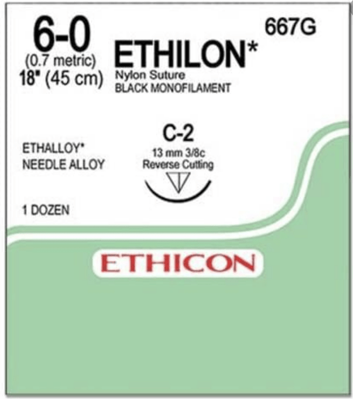 Ethicon Nylon Sutures – Non-Absorbable Monofilament (P-3 Needle)