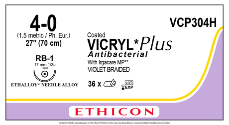 Vicryl Sutures 4 - 0 - Sterile, Absorbable, Coated Braided Violet - Buy Medical Supplies Online Canada