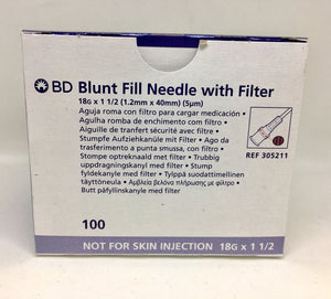 Blunt Fill Needle with Filter-CLASS 2-Birth Supplies Canada