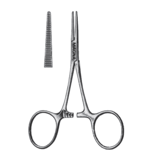 Hartman Forceps, Curved 4"