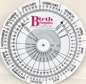 Pregnancy Gestation Wheel ~ 5" BSC-Midwifery Supplies-Birth Supplies Canada